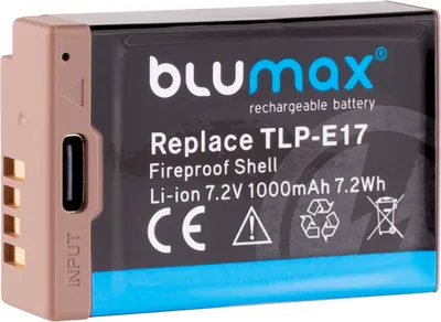 Produktbild von Blumax Akku passend für Canon LP-E17 EOS RP M3 M6 760D R8 R10 R50 USB-C 1000mAh