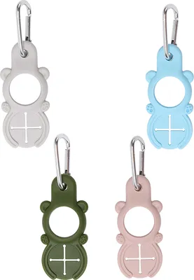Produktbild von INF Handlicher Silikon-Wasserflaschen-Trageclip - 4er-Pack Mehrfarbig