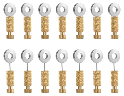 Productafbeelding van Positioneringsnaalden 14 stuks - Leerheftnaalden - Messing/RVS - Lange/Korte naalden - 18/12 mm - Ideaal voor leren naaien - Leren naden