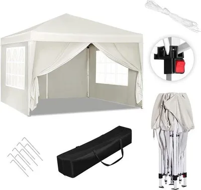 Productafbeelding van Famanu partytent, 3x3 meter met zijwanden - Ideaal voor de tuin, camping en festivals