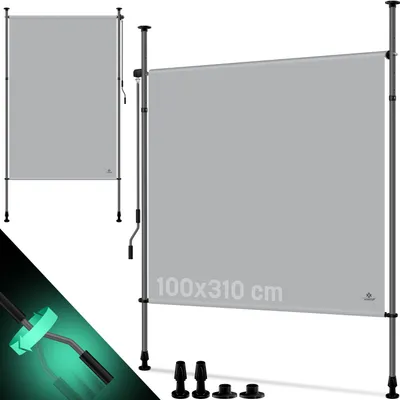 Produktbild von KESSER® Klemmmarkise Senkrechtmarkise außen Ausziehbar & Blickdicht | Vertikalmarkise mit Handkurbel ohne Bohren | Balkon-Sichtschutz & Windschutz für Garten & Terrasse Wasserfest