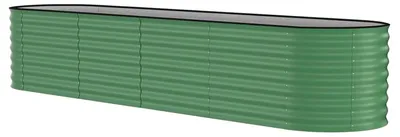 Obrázek produktu pro Oválný vyvýšený záhon – pozinkovaný ocelový záhon 240 x 60 x 60 cm – hluboký záhon na zeleninu, květiny a bylinky – zelený