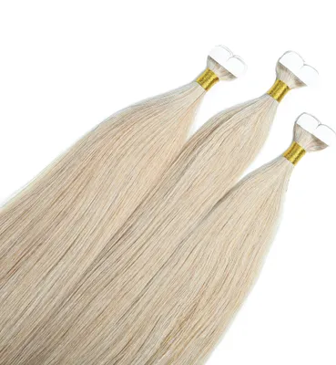 Image de hair2heart Premium Mini Tape Extensions cheveux humains - 12 bandes 50cm 10/1 blond clair cendré