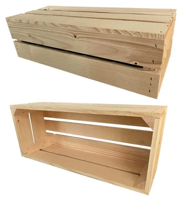 Produktbild von Holzkisten 50 x 20 x 15 cm Natur | Dekokisten aus massivem Holz