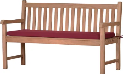 Produktbild von Kanaria Bankauflage 120 x 47 cm rot als pflegeleichtes Polster für Holzbank Bankkissen aus 100% Polyester mit Reißverschluss