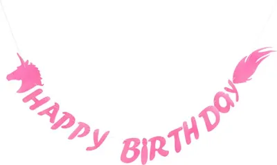 Produktbild von Oblique Unique Happy Birthday Einhorn Girlande 2m Unicorn Kindergeburtstag Party Deko