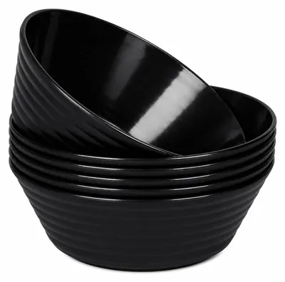 4er-Set Kunststoffschüsseln 17,5 cm, schwarz, 1000 ml, mikrowellengeeignet