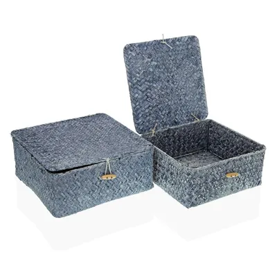Produktbild von Set of Körbe versa blau mit Seetangdeckel (2 Stück)