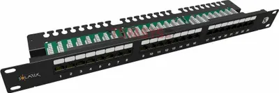 Obrázek produktu pro SOLARIX 19'' patch panel Solarix 24 x RJ45 CAT5E UTP s vyvazovací lištou 1U SX24L-5E-UTP-BK-N
