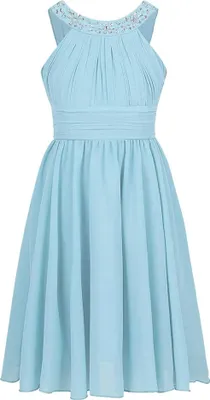 Produktbild von Mädchen Kinder Prinzessin Kleid Gr. 128 Cm Festlich Strass Blumenmädchenkleid Festzug Abendkleid Hochzeit