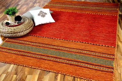 Produktbild von Natur Teppich Kelim Navarro Terrakotta, Größe:250x350 cm
