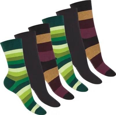 Produktbild von Footstar Damen Herren Ringel Socken (6 Paar) - Safari 39-42