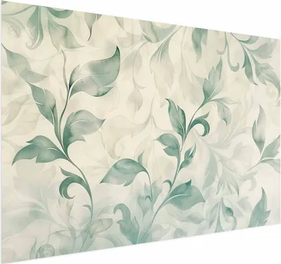 Produktbild von Posterpapier Poster - Watercolor Green-Beige Leaves 90x60 cm Blätter f-H-10016-ao-a