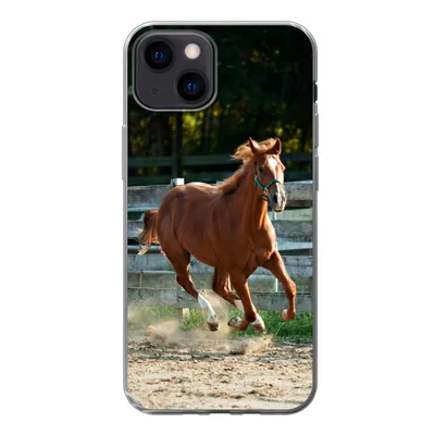 Produktbild von MuchoWow® Handyhülle Schutzhülle Hülle für iPhone 13 mini Pferd - Licht - Sand Silikon Softcase Handy Hülle - Softcase