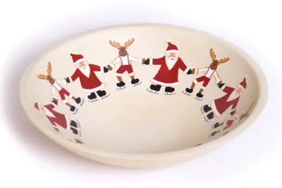 Produktbild von Adventsschalen-Set Santa und Rudolf, handbemalt, 2-teilig