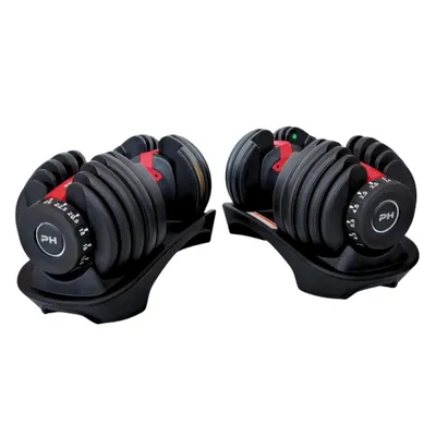 Produktbild von PH Fitness Verstellbare Hantel Set 24KG - 2 STÜCK - Smart Hanteln - Adjustable Dumbbells von 2,5 bis 24 kg - Komplette 15-in-1 Kürzhanteln Dumbells