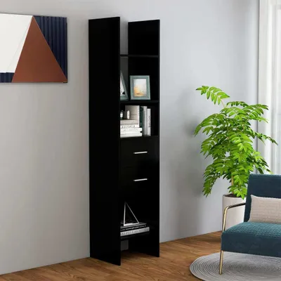 Produktbild von "2026 Promotion" Bücherregal - Standregal - Aktenregal - Schwarz 40x35x180 cm - Holzwerkstoff - Wohnzimmerschrank CC27014