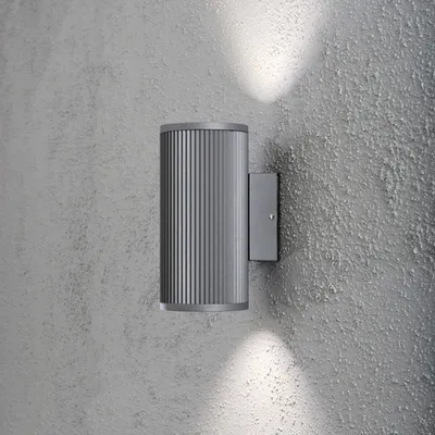 Image de Konstsmide 7514-300 Siracusa max. 2x 35W GU10 Außenwandleuchte Alu lackiert grau