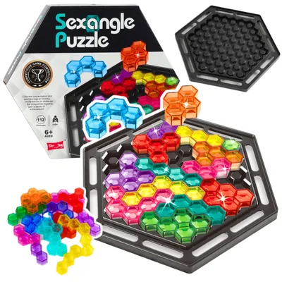 Zdjęcie produktu dla Puzzle logiczne Sexangle Tetris 16 bloków 112 zadań