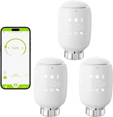 Immagine prodotto di Valvola intelligente per radiatori Wi-Fi Zigbee con app e funzione di risparmio energetico