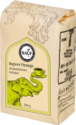Produktbild von Rauf Tee Grüner Tee Ingwer-Orange, aromatisiert
