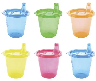 Produktbild von 6er Becher-Set  mit 6 Deckel - 210ml - 9M+
