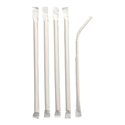 Produktbild von PAPSTAR Papier-Trinkhalm "pure" 200 mm weiß aus Papier 100 Stück