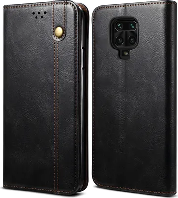 Image de Etui pour Xiaomi Redmi Note 9S/9 Pro/9 Pro Max, étui en cuir avec fonction stand noir