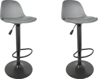 Image de Tabouret De Bar Isak Gris - Lot De 2