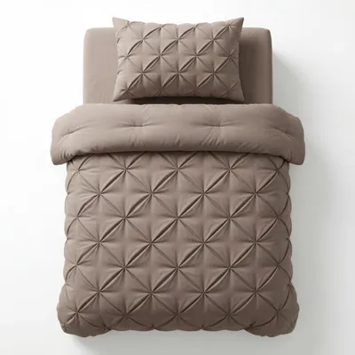 Produktbild von Sleeptime Lazy Bettdecke Pintuck Taupe 140 x 200 cm