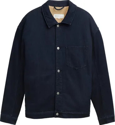 Produktbild von Tom Tailor Herren Denim Jacke Dunkelblau mit Knopfverschluss und Brusttasche