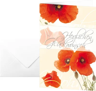 Immagine prodotto di biglietto d'auguri sigel "Papaveri rossi", (L)115 x (H)170 mm
