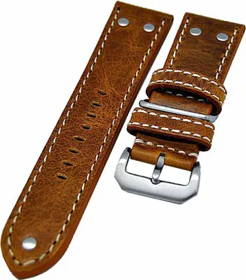 Produktbild von Uhrenarmband Cavarust mit Nieten hellbraun 22mm