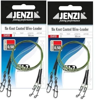 Zdjęcie produktu dla Przypon stalowy wędkarski zestaw 4 sztuki do szczupaka sandacza 50 cm