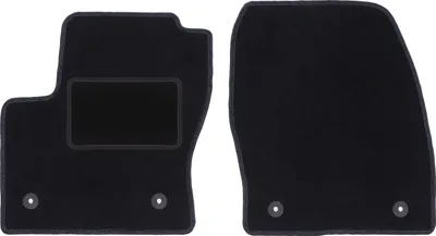 Produktbild von Velours-Fußmatten Vorne passend für Ford Kuga MK2 (SUV, Bj. 2012-2019) –  schwarz, passgenau, mit Befestigungen set 2 Stk. - STANDARD