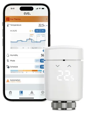 Obrázek produktu pro Thermo (Matter, 4. generace): Inteligentní termostat pro radiátory, automatická regulace teploty, úspora energie