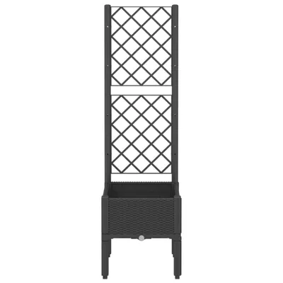 Produktbild von Hochwertigen Möbel Beete - Schwarz Pflanzkübel mit Rankgitter Schwarz 40x40x142cm PP NEU1194894