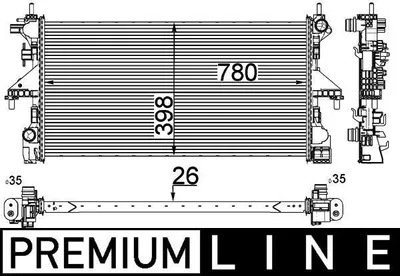 Produktbild von MAHLE CR 808 000P Kühler, Motorkühlung x