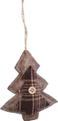 Produktbild von Weihnachtsanhänger WEIHNACHTSBAUM aus Stoff, 12 cm, BRAUN