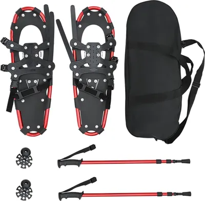 Immagine prodotto di Racchette da neve 3 in 1 con bastoni da trekking Rosso e Nero