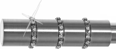 Produktbild von BASIT Gardinenstange selber zusammenstellen Edelstahl look Metall Ø 16mm Einzelteile
