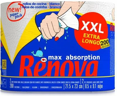 Image de Rouleau essuie-tout Renova Max Absorption XXL, 2 rouleaux
