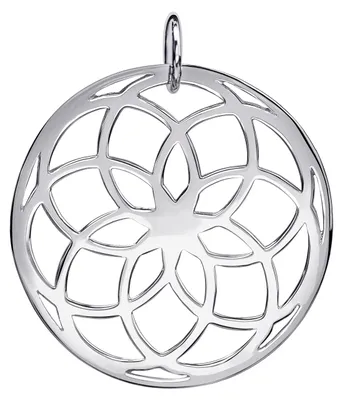 Immagine prodotto di MATERIA Collana con ciondolo "Fiore della vita" in argento 925 con mandala rodiato, Ø 32 mm, KA-278-Argento