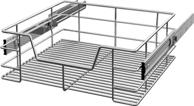 Produktbild von Teleskop-Nachrüstschublade 50 cm, verchromtes Metall, Tragkraft 25 kg