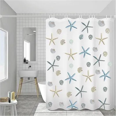 Produktbild von Unyqoos® Extra großer wasserdichter Duschvorhang 200 x 220 cm, Polyester weiß – schimmelresistent, geruchsneutral, 12 Ringe & rostfreie Ösen