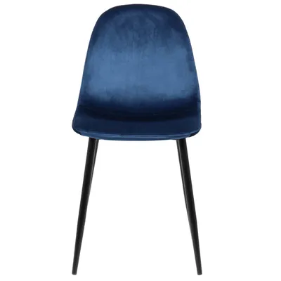 Produktbild von CLP 4er Set Esszimmerstühle Napier gepolstert bis 150 kg belastbar blau Material Samt