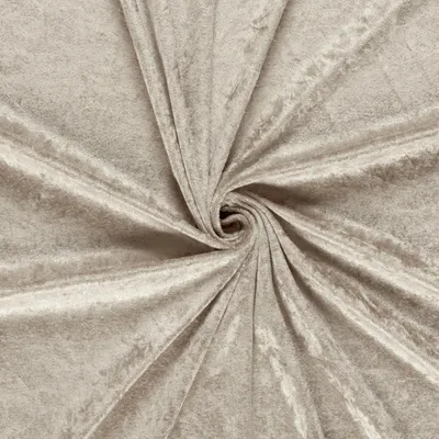 Produktbild von Samtstoff 0,5m Schritte - Meterware 147 cm breit – Velvet Stoff viele Farben | Dekostoff, Polsterstoff & Nähstoff 052 Beige