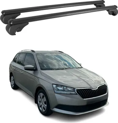 Produktbild von Dachträger Grundtäger für Skoda Fabia mk3 Kombi 2014-2021 75kg Alu Schwarz 2 tlg