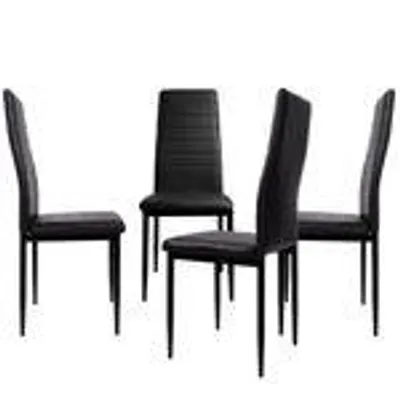 Produktbild von Esszimmerstühle 2/4/6/8 Set Stuhl Küchenstuhl Wohnzimmerstühle Kunstleder Stühle , Farbe:Schwarz;Set:4er