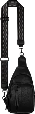 Produktbild von Brusttasche Umhängetasche Schultertasche Cross Body Bag Kunstleder Italy-Design BLACK